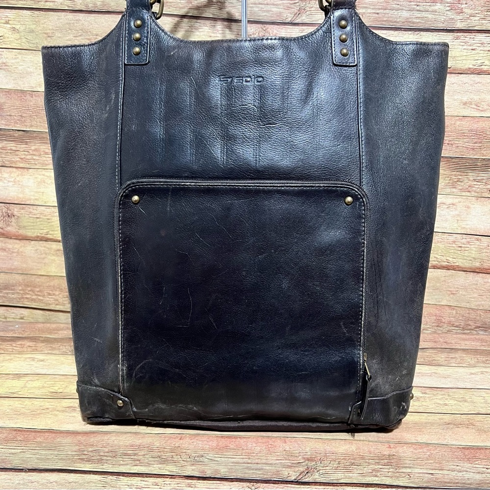 Solo Brown Leather Laptop Bucket Bag Gem